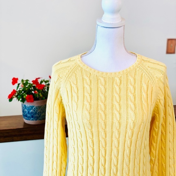 Canary Yellow Cable Knit Sweaters